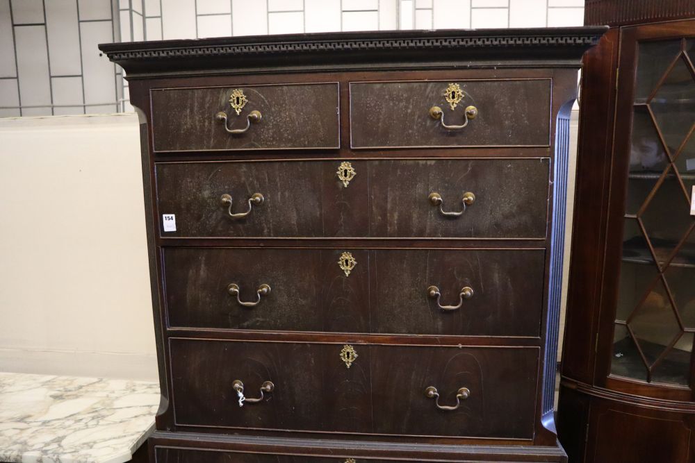 A George III mahogany chest on chest, width 112cm